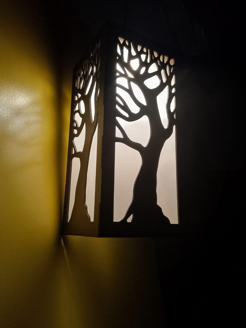 Modern Wooden Ceiling Pendant Lamp with Warm Golden Light | MDF Hanging Light Vael Decor