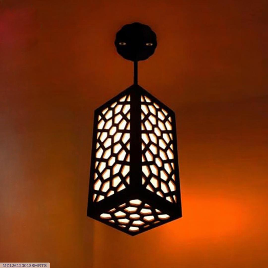Modern Wooden Ceiling Pendant Lamp with Warm Golden Light | MDF Hanging Light Vael Decor