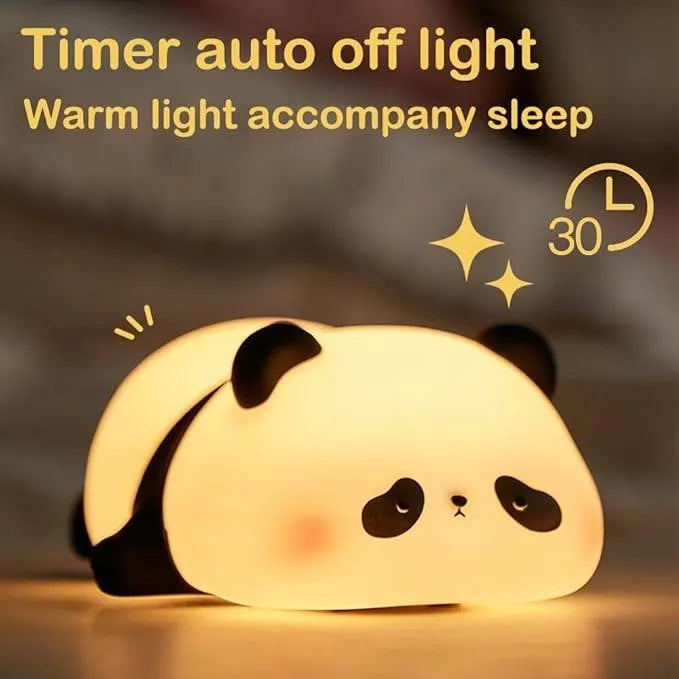 Rechargeable Panda Silicone Night Lamp with 3-Level Dimmable LED Light Vael Decor