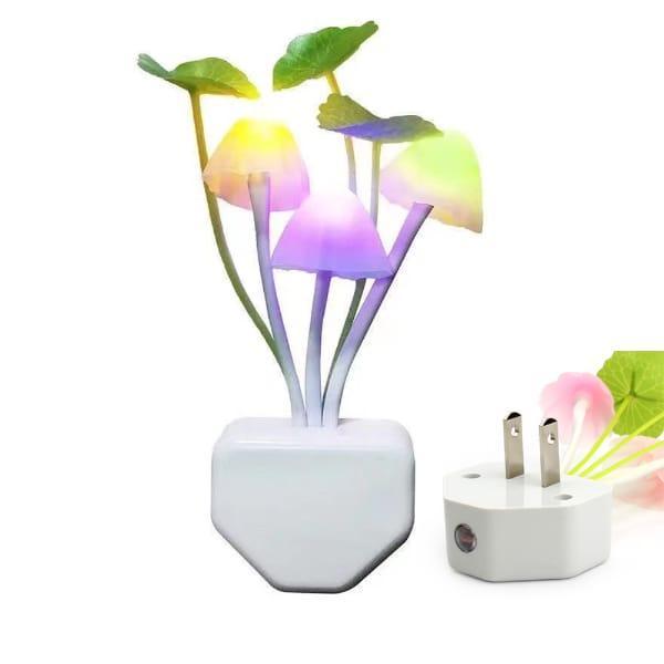 LED Mushroom Night Light with Light Sensor & Color Changing Warm White Lamp Vael Decor