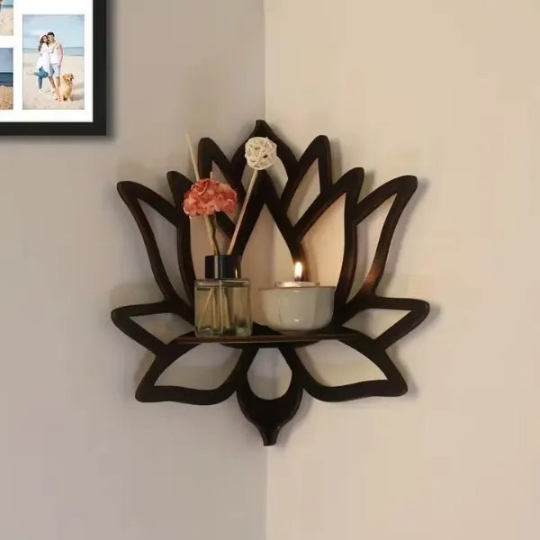 Flower Design Wooden Wall Decor Set of 2 | Modern Rustic Wooden Wall Frames Vael Decor