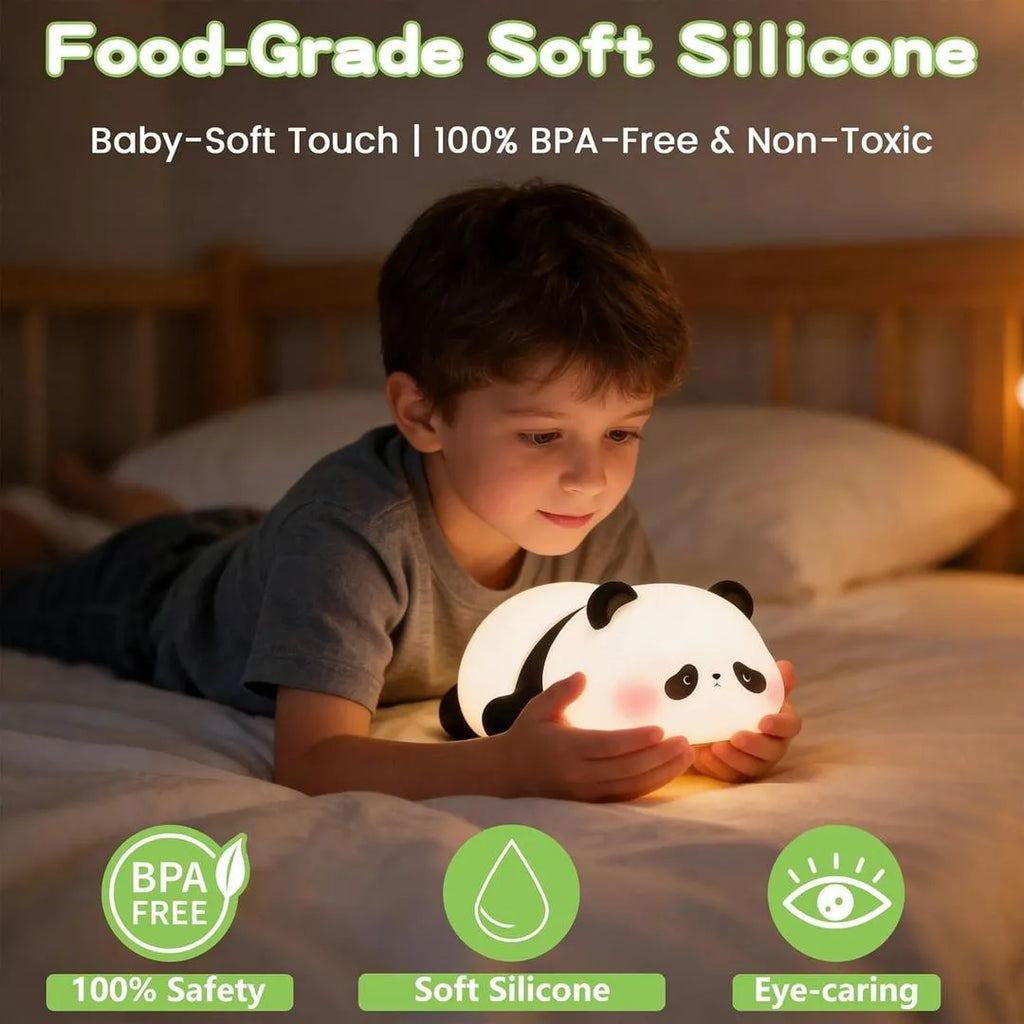 Rechargeable Panda Silicone Night Lamp with 3-Level Dimmable LED Light Vael Decor