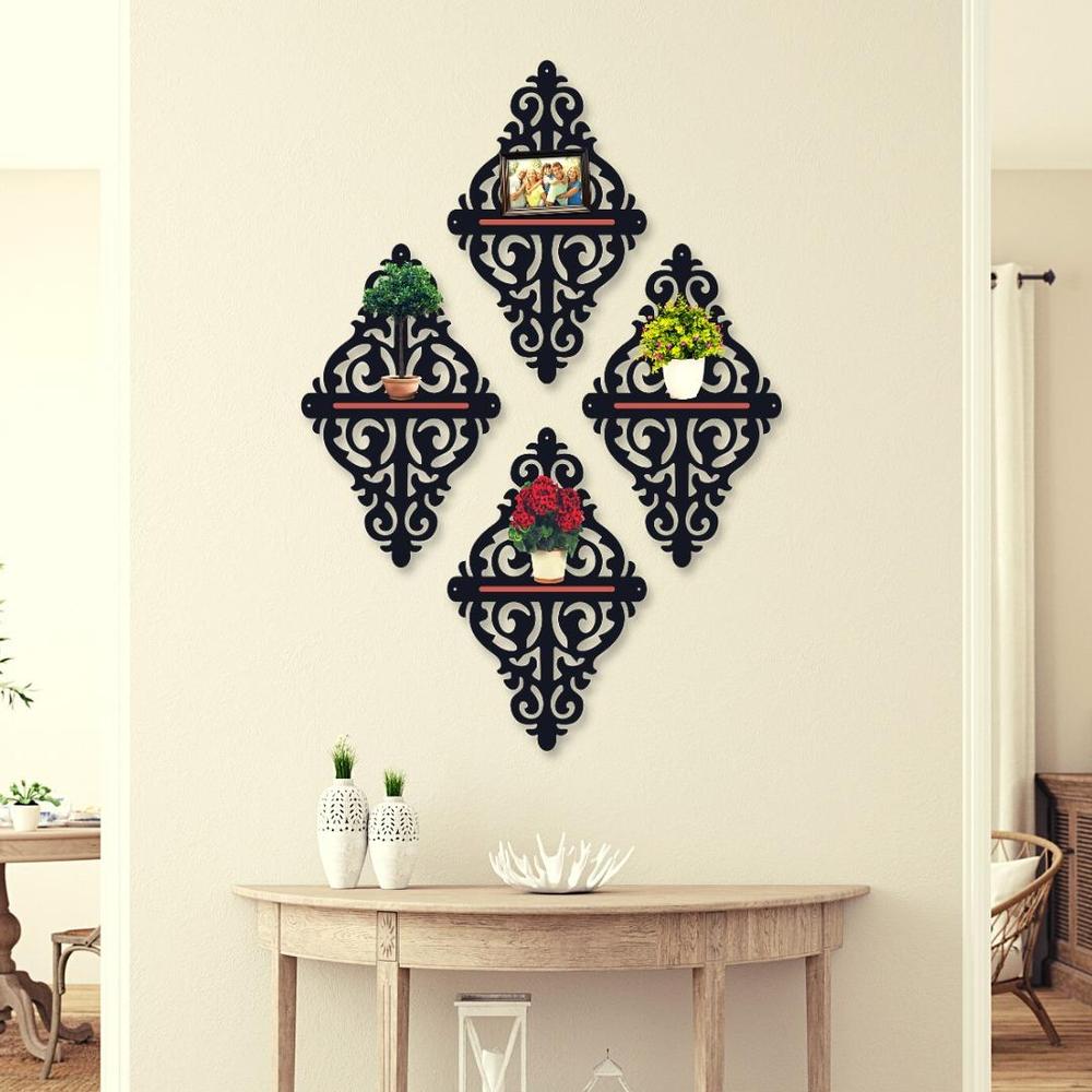 Modern MDF Wall Art Set of 4 | 7-Inch Ready-to-Hang Wall Decor Vael Decor