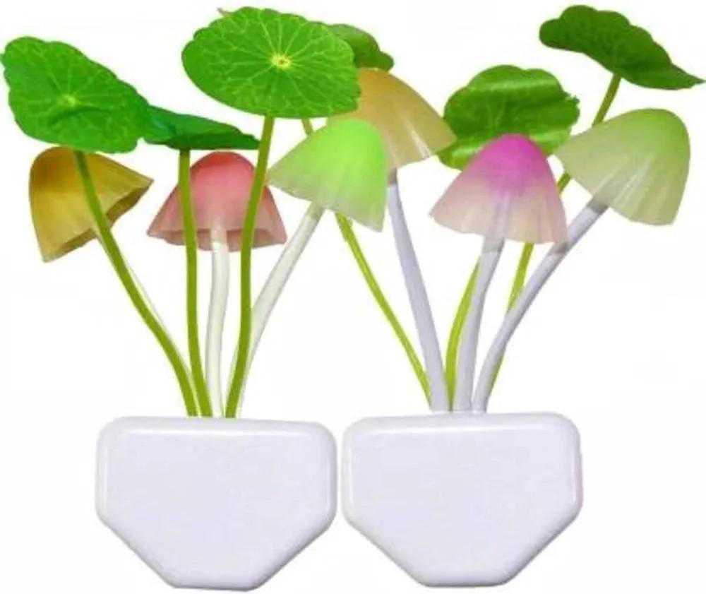 LED Mushroom Night Light with Light Sensor & Color Changing Warm White Lamp Vael Decor